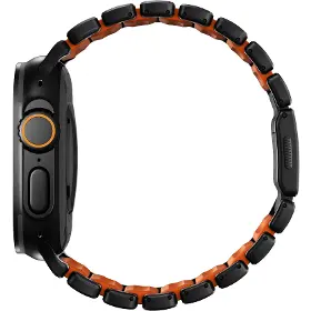 Řemínek na hodinky - Nomad Spartan Band Black Titanium Ultra Orange Apple Watch 45/46/49mm - 3