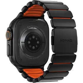 Řemínek na hodinky - Nomad Spartan Band Black Titanium Ultra Orange Apple Watch 45/46/49mm - 4