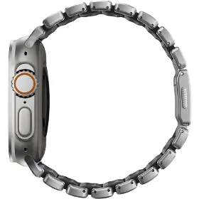 Řemínek na hodinky - Nomad Spartan Band Natural Titanium Black Apple Watch 45/46/49mm - 3