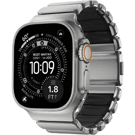 Řemínek na hodinky - Nomad Spartan Band Natural Titanium Black Apple Watch 45/46/49mm - 1