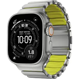 Řemínek na hodinky - Nomad Spartan Band Natural Titanium Volt Apple Watch 45/46/49mm - 1
