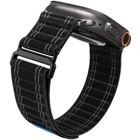 Řemínek na hodinky - Spigen Fabric Band Black Apple Watch 49/46/45/44mm - 5