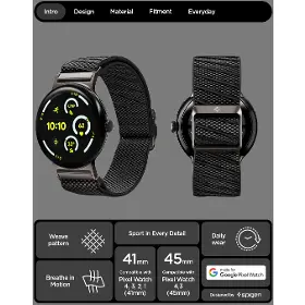 Řemínek na hodinky - Spigen Lite Fit X Band Black Google Pixel Watch 4/3/2/1 41mm - 2