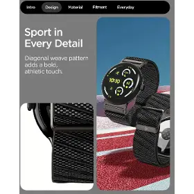 Řemínek na hodinky - Spigen Lite Fit X Band Black Google Pixel Watch 4/3/2/1 41mm - 3