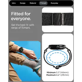Řemínek na hodinky - Spigen Lite Fit X Band Black Google Pixel Watch 4/3/2/1 41mm - 5