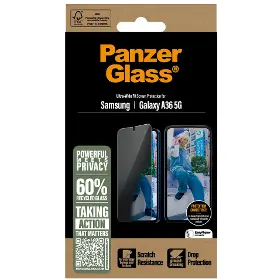 Ochranné sklo - PanzerGlass PanzerGlass - Tvrdené sklo UWF Privacy pre Samsung Galaxy A36 5G, číra - 3