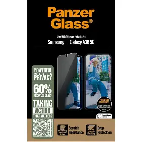 Ochranné sklo - PanzerGlass PanzerGlass - Tvrdené sklo UWF Privacy pre Samsung Galaxy A36 5G, číra - 4