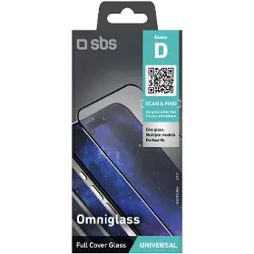 Ochranné sklo - SBS Univerzálne tvrdené sklo D, čierna - 2