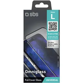 Ochranné sklo - SBS Univerzálne tvrdené sklo L, čierna - 2