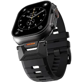 Řemínek na hodinky - Epico FKM Rubber Pro Apple Watch 42/44/45/46/49mm Black - 2