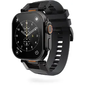 Řemínek na hodinky - Epico FKM Rubber Pro Apple Watch 42/44/45/46/49mm Black - 1