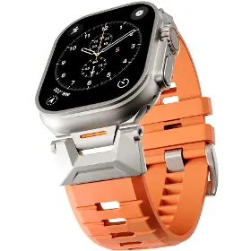 Řemínek na hodinky - Epico FKM Rubber Pro Apple Watch 42/44/45/46/49mm Orange - 2
