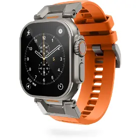 Řemínek na hodinky - Epico FKM Rubber Pro Apple Watch 42/44/45/46/49mm Orange - 1