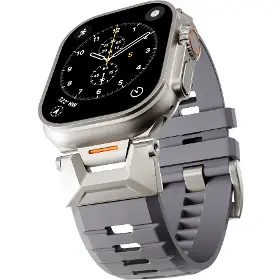 Řemínek na hodinky - Epico FKM Rubber Pro Apple Watch 42/44/45/46/49mm Gray - 2