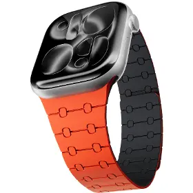 Řemínek na hodinky - Epico Magnetic+ Silicone Apple Watch 38/40/41/42mm Orange - 2