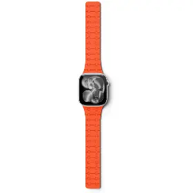Řemínek na hodinky - Epico Magnetic+ Silicone Apple Watch 38/40/41/42mm Orange - 4