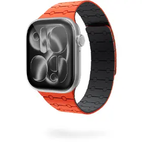 Řemínek na hodinky - Epico Magnetic+ Silicone Apple Watch 38/40/41/42mm Orange - 1