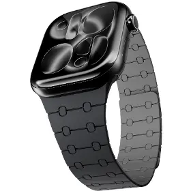 Řemínek na hodinky - Epico Magnetic+ Silicone Apple Watch 42/44/45/46/49mm Black - 2