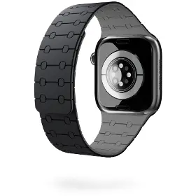 Řemínek na hodinky - Epico Magnetic+ Silicone Apple Watch 42/44/45/46/49mm Black - 3