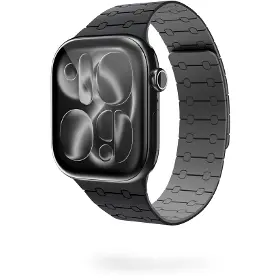 Řemínek na hodinky - Epico Magnetic+ Silicone Apple Watch 42/44/45/46/49mm Black - 1