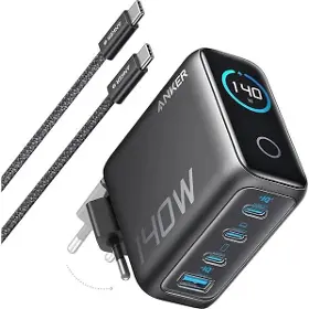 Nabíjačka - Anker 140W, 3xUSB-C, 1xUSB šedá - 1