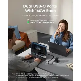 Nabíjačka - Anker 140W, 3xUSB-C, 1xUSB šedá - 3