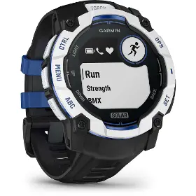 Smart hodinky - Garmin Instinct 3 50mm Solar Whitestone Black/Bolt Blue band - 2
