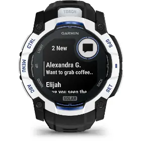 Smart hodinky - Garmin Instinct 3 50mm Solar Whitestone Black/Bolt Blue band - 3
