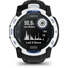 Smart hodinky - Garmin Instinct 3 50mm Solar Whitestone Black/Bolt Blue band - 4