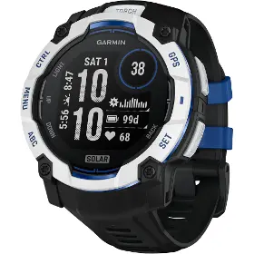 Smart hodinky - Garmin Instinct 3 50mm Solar Whitestone Black/Bolt Blue band - 1