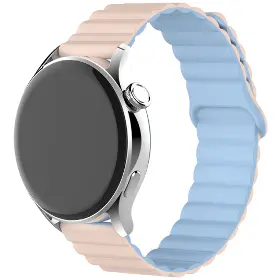 Řemínek na hodinky - Aligator Řemínek silikonový magnetický 22mm modro-růžový - 4