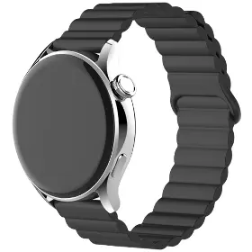 Řemínek na hodinky - Aligator Řemínek silikonový magnetický 22mm černý - 4