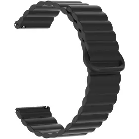 Řemínek na hodinky - Aligator Řemínek silikonový magnetický 22mm černý - 1