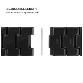 Řemínek na hodinky - Fixed Resin Strap Quick Release 22mm Black - 5