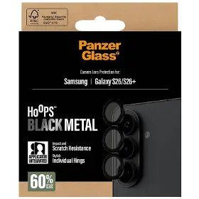 Ochranné sklo - PanzerGlass Ochranný kryt objektívu Hoops pre Samsung Galaxy S26/S26+, čierna - 1