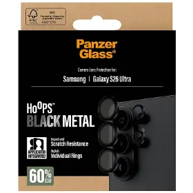 Ochranné sklo - PanzerGlass Ochranný kryt objektívu Hoops pre Samsung Galaxy S26 Ultra, čierna - 1
