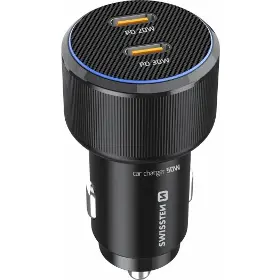 Nabíječka do auta - Swissten Adaptér 2x USB-C PD 50W + Kabel USB-C 1m - 1