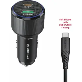 Nabíječka do auta - Swissten Adaptér USB-C PD + USB-A 63W + Kabel USB-C 1m - 3