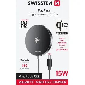 Nabíjecí stanice Qi - Swissten Nabíječka MagPuck Qi2 1,5m - 2
