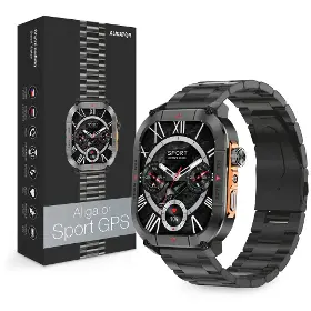 Smart hodinky - Aligator Watch Sport GPS Black Metal + Silicone strap - 8
