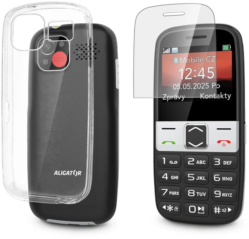 Aligator Pouzdro SUPER GEL + ochranná fólie Aligator A675 | Planeo