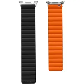 Řemínek na hodinky - Mobile Origin Easy Strap Magnetic Galaxy Watch 8 Black/Orange - 3