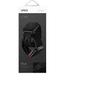 Řemínek na hodinky - Uniq Fluo magnetic Apple Watch 40-49mm Midnight black - 4