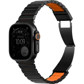 Řemínek na hodinky - Uniq Strova flex Apple Watch 44-49mm Silver/orange - 4