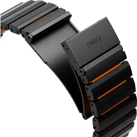 Řemínek na hodinky - Uniq Strova flex Apple Watch 44-49mm Silver/orange - 6