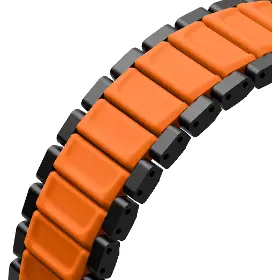 Řemínek na hodinky - Uniq Strova flex Apple Watch 44-49mm Silver/orange - 7