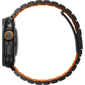 Řemínek na hodinky - Uniq Strova flex Apple Watch 44-49mm Silver/green - 2