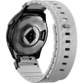 Řemínek na hodinky - Uniq Fluo magnetic Garmin 22mm Mist grey - 2