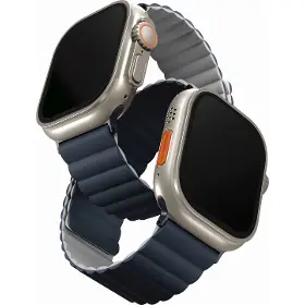 Řemínek na hodinky - Uniq Revix reversible 49/45/44/42mm Blue/grey - 1