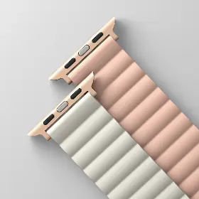 Řemínek na hodinky - Uniq Revix reversible 45/44/42mm Pink/beige - 2
